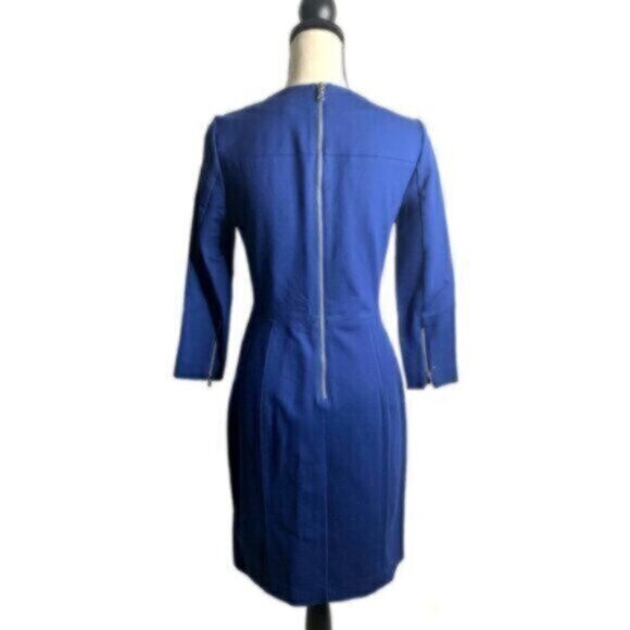 NWOT J. Crew Blue Zip Ponte Sheath Dress - Picture 8 of 14